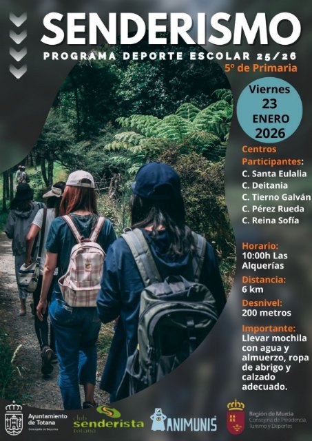 Organizan en enero dos salidas de senderismo dentro del Programa de Deporte Escolar 2025/2026, Foto 2