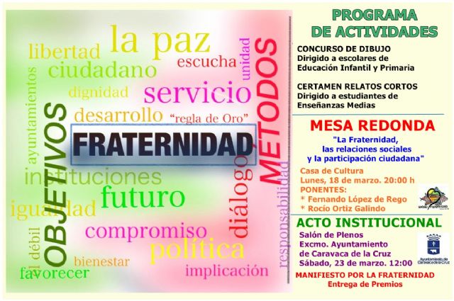 Caravaca se suma al 'Día de la Fraternidad' con dos concursos dirigidos a estudiantes, una mesa redonda y un acto institucional - 1, Foto 1
