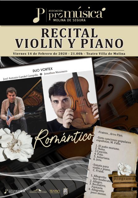 Dúo Vortex ofrece el recital VIOLÍN ROMÁNTICO el viernes 14 de febrero en el Teatro Villa de Molina - 2, Foto 2