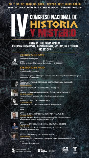 San Pedro del Pinatar acogerá el IV Congreso Nacional de Historia y Misterio - 4, Foto 4