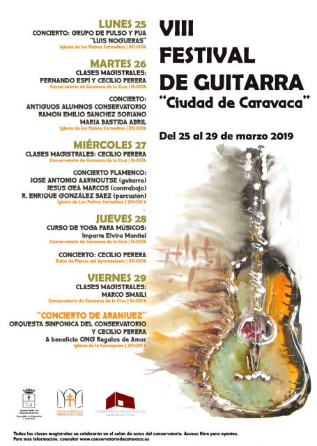 El VIII Festival de Guitarra 'Ciudad de Caravaca' se celebra del 25 al 29 de marzo con clases magistrales y conciertos gratuitos - 1, Foto 1