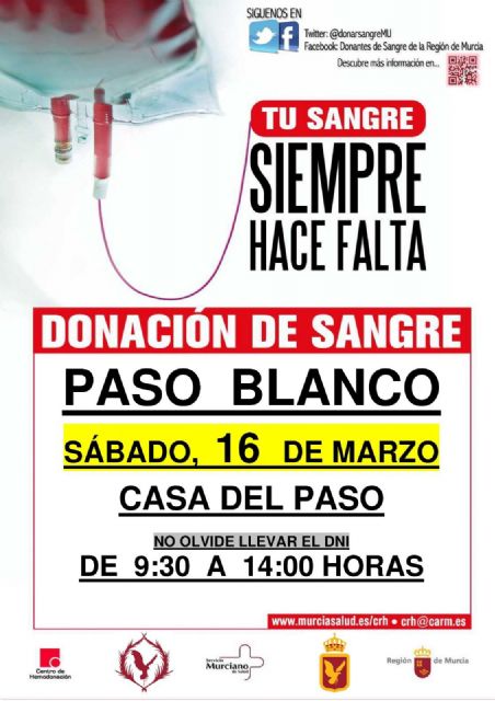 El Paso Blanco organiza su XIII jornada de donación de sangre en la Casa del Paso - 1, Foto 1