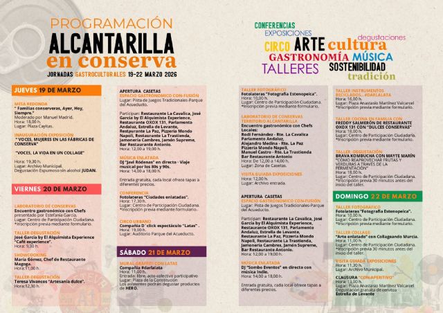 Las Jornadas gastroculturales Alcantarilla en Conserva reúnen a los mejores chef regionales del 19 al 22 de marzo - 2, Foto 2