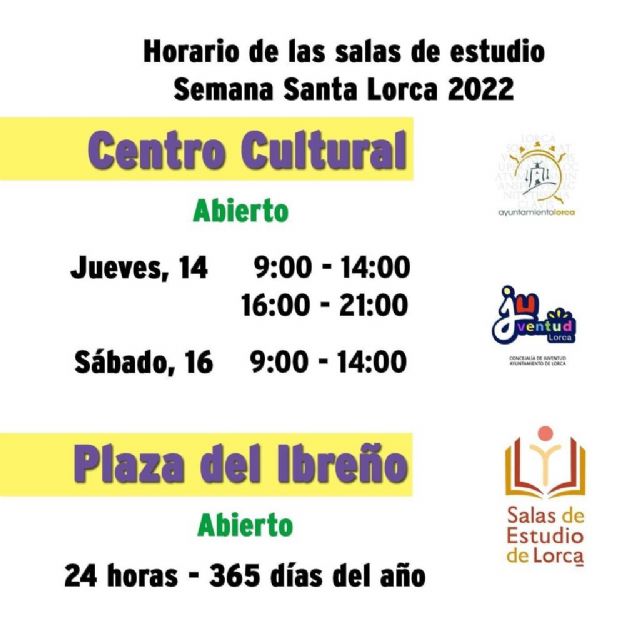 La sala de estudio del Centro Cultural de Lorca abrirá el jueves 14 durante todo el día y el sábado 16 en horario de mañana - 2, Foto 2