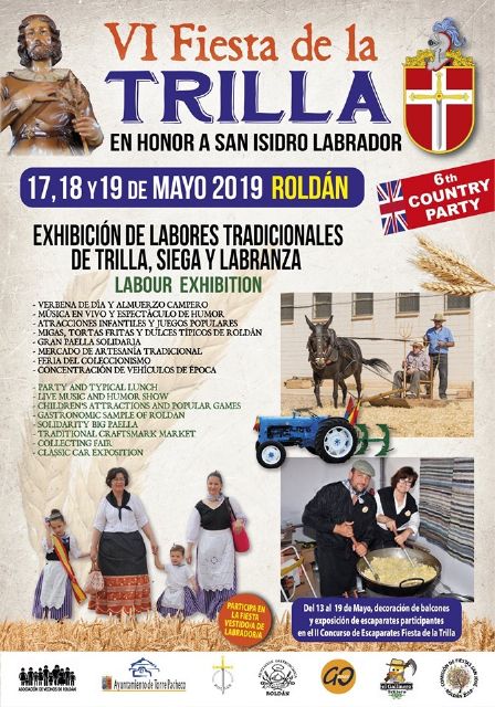 Roldán pone en valor nuestras tradiciones, patrimonio cultural, histórico y etnográfico con la celebración de La Fiesta de la Trilla los días 17, 18, y 19 de mayo - 1, Foto 1