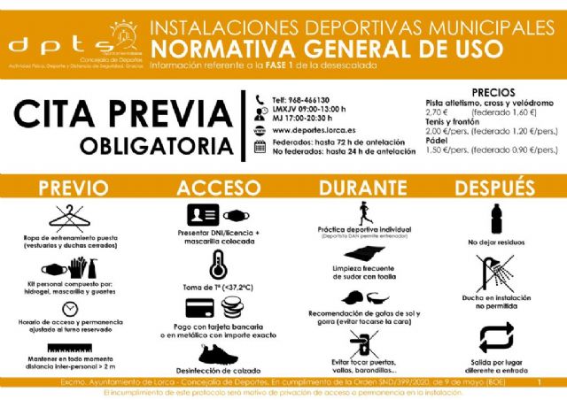 El Complejo Deportivo La Torrecilla Ginés Antonio Vidal Ruiz reabrirá seis espacios este viernes - 1, Foto 1