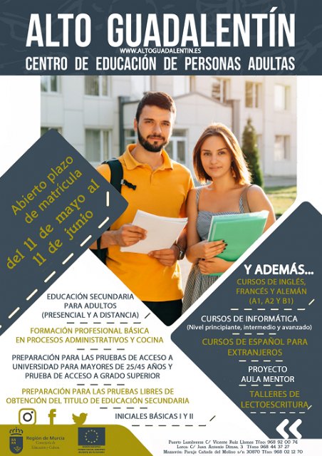 Abierto el plazo de matriculación para los cursos del Centro de Educación de Adultos de Mazarrón - 1, Foto 1