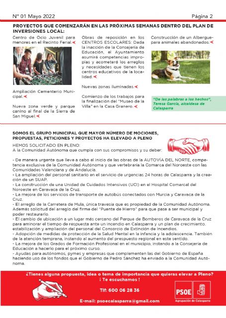 La Agrupación Socialista de Calasparra publica el Boletín Informativo Calasparra Socialista - 3, Foto 3