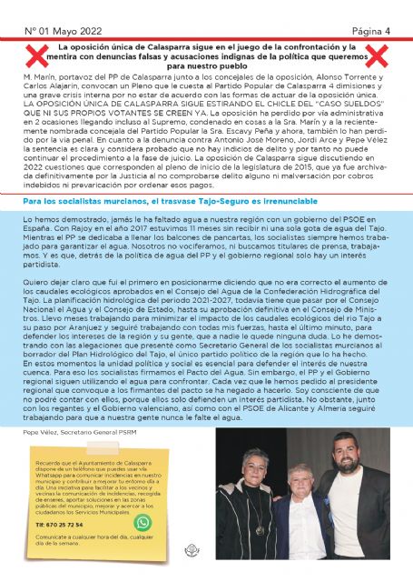 La Agrupación Socialista de Calasparra publica el Boletín Informativo Calasparra Socialista - 4, Foto 4