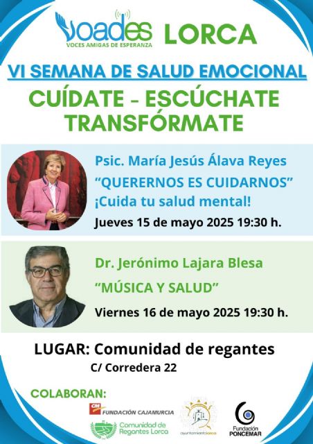 'La Semana de la Salud Emocional', organizada por Voades en colaboración con el Ayuntamiento de Lorca, alcanza su VI edición - 1, Foto 1
