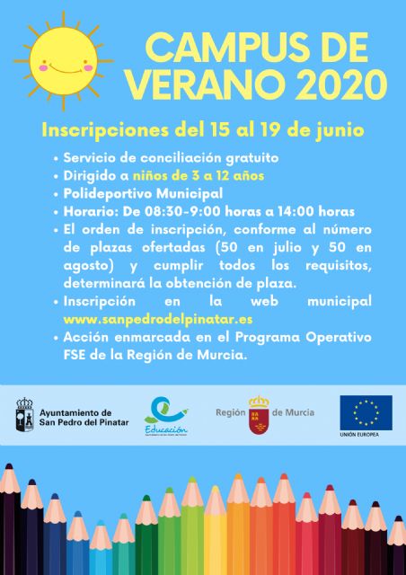 San Pedro del Pinatar ofrece un campus de verano gratuito dirigido a niños de 3 a 12 años para favorecer la conciliación - 1, Foto 1