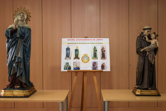 El Taller de Restauración Municipal recupera las imágenes de la Virgen de los Dolores y San Antonio de Padua de la ermita del Pradico, gravemente dañadas en 1967 - 1, Foto 1