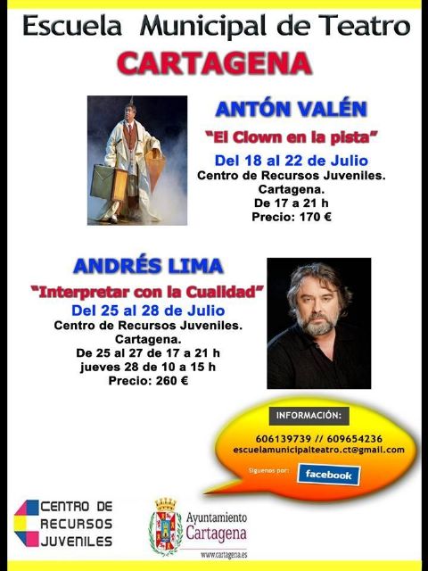 Tres nombres propios del mundo del teatro ofrecerán talleres en la estivales para actores profesionales y aficionados - 2, Foto 2