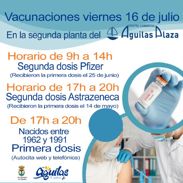 El próximo viernes 16 de julio se adelanta la vacunación de segundas dosis prevista para el 6 de agosto - 1, Foto 1
