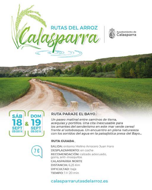 Vuelven las rutas y los paseos turísticos por la vega arrocera de Calasparra, para recibir el otoño - 5, Foto 5