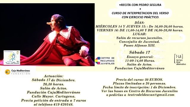 El Teatro del Desván abre el plazo de inscripciones para el curso de interpretación del verso con Pedro Segura - 1, Foto 1