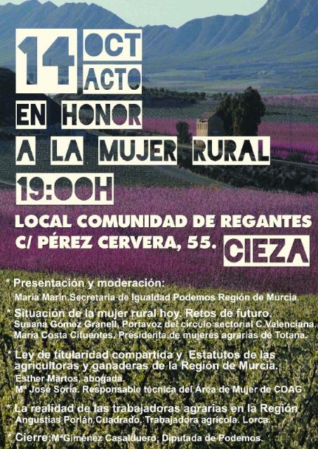Presente y futuro de la Mujer Rural en la Región de Murcia, Foto 1