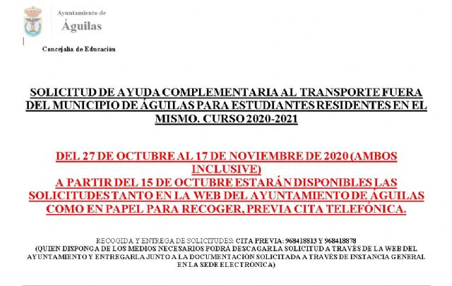 A partir del 15 de octubre estará disponible el certificado para solicitar ayudas complementarios para el transporte de estudiantes - 1, Foto 1