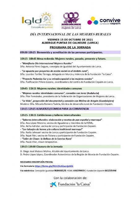 Lorca conmemorará el Día Internacional de la Mujer Rural con una jornada de convivencia en el Albergue de Puntas de Calnegre el próximo viernes, 15 de octubre - 1, Foto 1