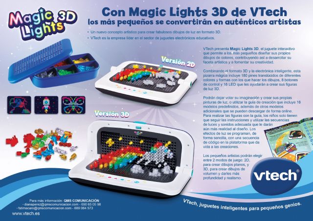Con Magic Lights 3D de VTech, los más pequeños se convertirán en auténticos  artistas - Empresa 