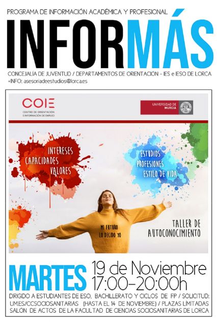 La Facultad de Ciencias Sociosanitarias acoge un Taller sobre Autoconocimiento para ayudar a los jóvenes lorquinos a orientar su futuro profesional - 1, Foto 1