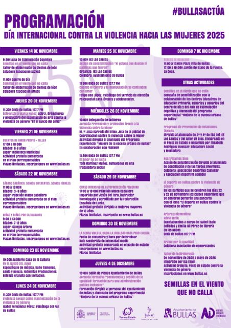 Bullas conmemora el Día Internacional contra la Violencia hacia las Mujeres con una amplia programación - 3, Foto 3