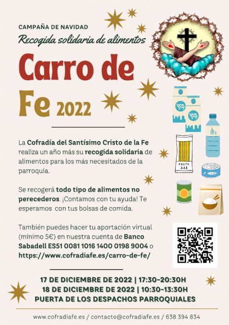 La Cofradía del Santísimo Cristo de la Fe de Murcia pone en marcha la campaña Carro de Fe - 1, Foto 1