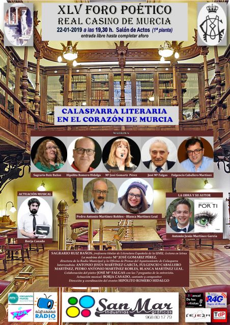 La 45 edición del Foro Poético del Real Casino de Murcia estará dedicada a Calasparra - 1, Foto 1