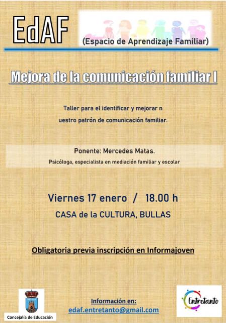 Patrón de comunicación familiar, nuevo taller en el Espacio de Aprendizaje Familiar - 1, Foto 1