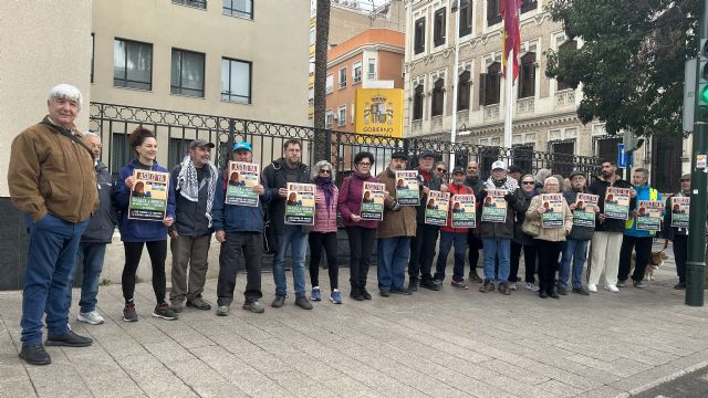 Colectivos propalestinos se concentran ante la Delegación del Gobierno para exigir asilo urgente para Dina y sus hijos, atrapados en Gaza - 2, Foto 2