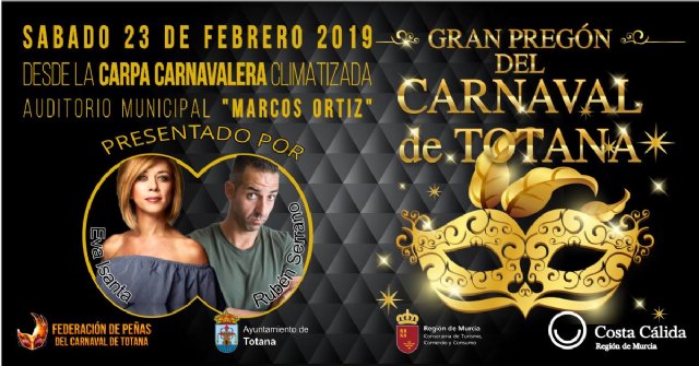 El Gran Pregón del Carnaval de Totana 2019 tendrá lugar el sábado 23 de febrero, Foto 1