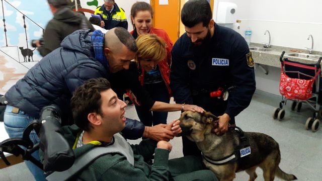 La Unidad Canina de la Policía Local de Lorca llevará a cabo terapias con perros en centros educativos y asociaciones de discapacitados dentro de un plan de desarrollo psico-social - 1, Foto 1