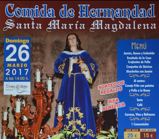 La Hermandad de Santa María Magdalena organiza una comida de hermandad el próximo domingo 26 de marzo, Foto 1