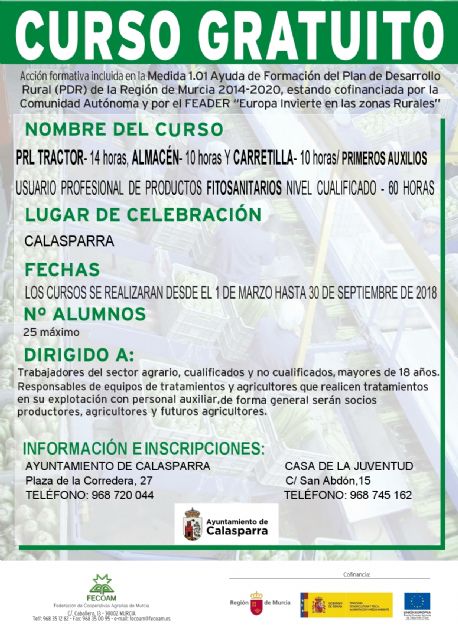 Cursos gratuitos para el sector agrícola impartidos por la UPA y FECOAM - 1, Foto 1