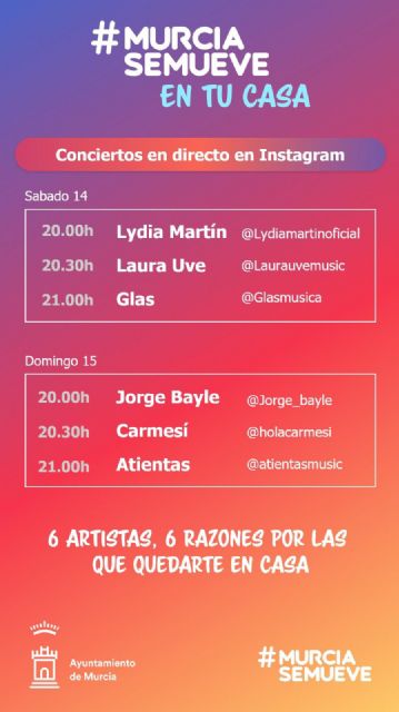 Seis artistas murcianos protagonizan la iniciativa ´Murcia Se Mueve en tu casa´ con conciertos en directo por Instagram - 1, Foto 1