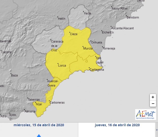 La AEMET activa el aviso amarillo por lluvias en el Valle del Guadalentín, Foto 4
