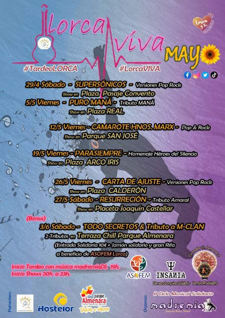 El II Ciclo musical Madremía llevará ocho conciertos con grupos de versiones de gran calidad y tributos a las plazas y bares de Lorca - 1, Foto 1
