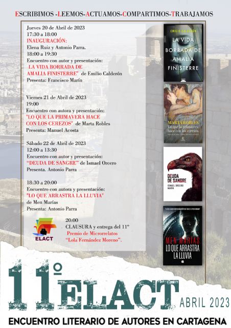 Marta Robles, Emilio Calderón, Ismael Orcero y Men Marías presentarán sus novelas en el Encuentro Literario de Autores en Cartagena que este a&ntilde;o celebra su 11&ordf; edición - 5, Foto 5