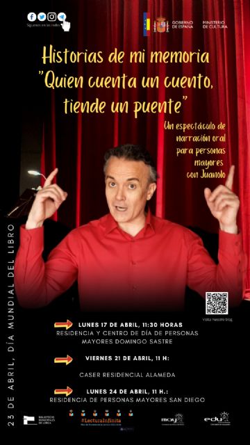 Las concejalías de Bibliotecas y del Mayor programan tres sesiones de narración oral en las residencias de mayores bajo el título 'Quien cuenta un cuento tiene un puente' - 1, Foto 1