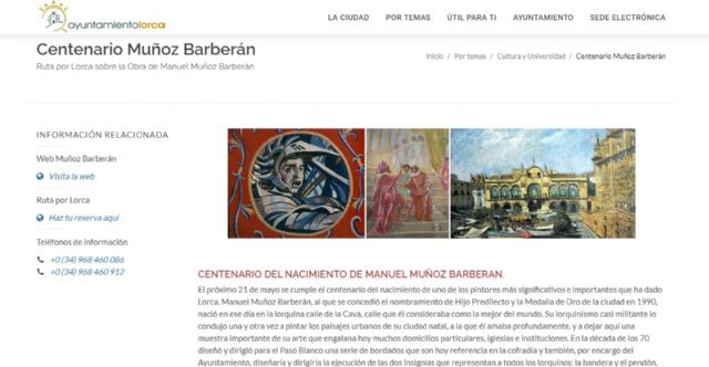 El Ayuntamiento de Lorca organiza una serie de actos para conmemorar el centenario del nacimiento del pintor lorquino Manuel Muñoz Barberán - 1, Foto 1
