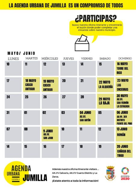 Calendario mesas itinerantes Agenda Urbana Jumilla - 1, Foto 1