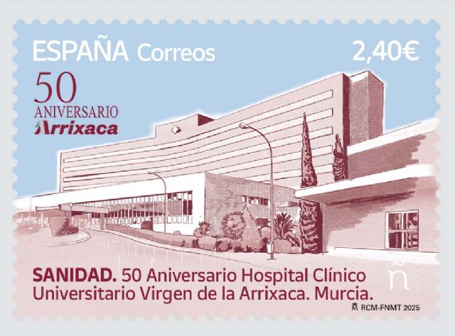 Correos pone en circulación un sello dedicado al 50 aniversario del Hospital Universitario Virgen de la Arrixaca - 1, Foto 1