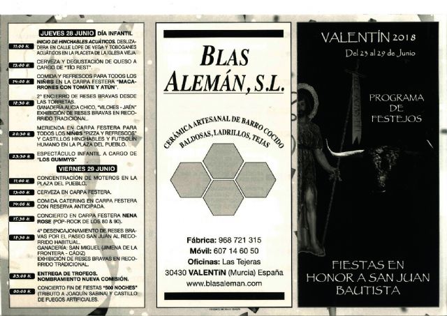 Valentín presenta su gran semana de fiestas en honor a San Juan Bautista - 1, Foto 1