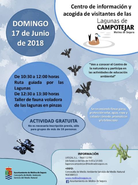 El Ayuntamiento de Molina de Segura da a conocer la fauna voladora de la ZEPA Las Lagunas de Campotéjar el domingo 17 de junio - 1, Foto 1
