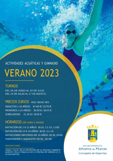 Actividades acuticas y gimnasio. Verano 2023, Foto 1
