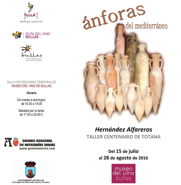 El Museo del Vino de Bullas acoge la exposición de ánforas romanas y fenicias del Taller de Alfarería Hernández Alfareros de Totana - 1, Foto 1
