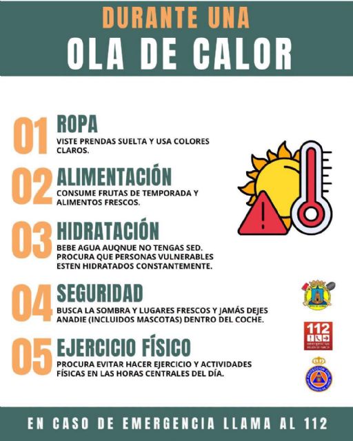 Lorca activa un operativo especial de protección para las personas ante la ola de calor prevista por la Agencia Estatal de Meteorología para los próximos días - 3, Foto 3