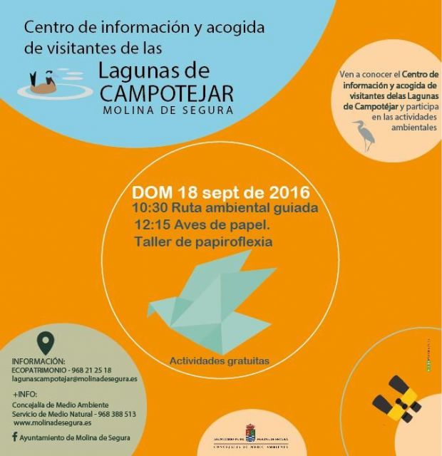 El Centro de Información y Acogida de Visitantes de Las Lagunas de Campotéjar de Molina de Segura reabre sus puertas el domingo 18 de septiembre - 1, Foto 1