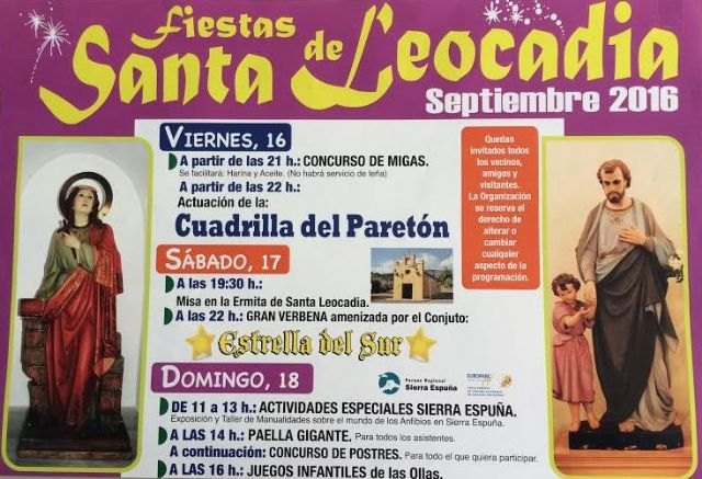 Las Fiestas de Santa Leocadia tendrán lugar este fin de semana, del 16 al 18 de septiembre, Foto 2