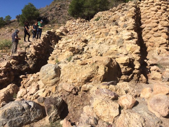 Historical Heritage Technicians from the Autonomous Community evaluate the state of the wall of the archaeological site of La Bastida, Foto 6